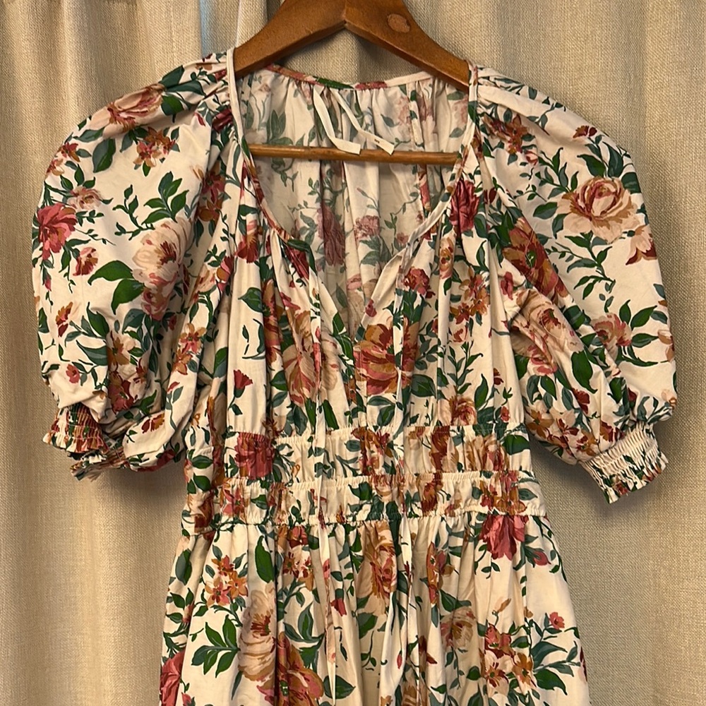 Floral Maxi Dress with Puff Sleeves